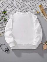 Children's Cat Graphic Ruffle Sleeve Sweatshirt - Trendsi - Flyclothing LLC