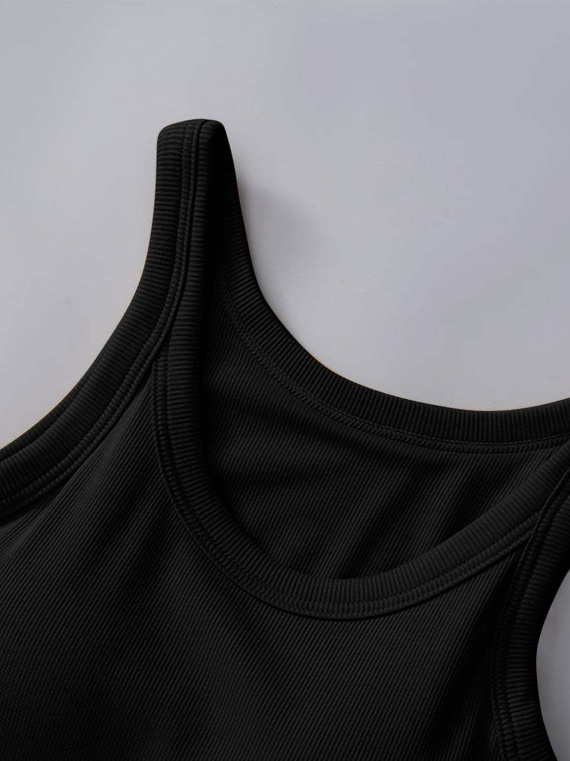 Round Neck Tank with Bra - Trendsi - Flyclothing LLC