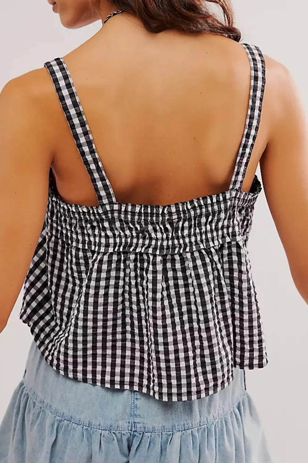 Tied Front Textured Square Neck Cami - Trendsi - Flyclothing LLC