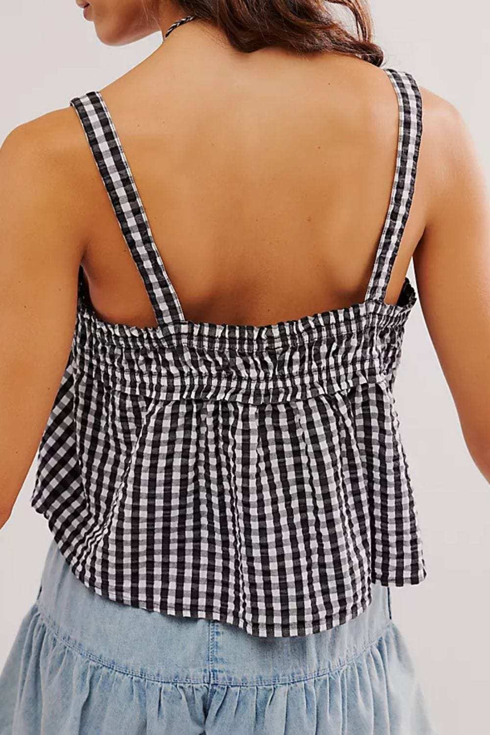 Tied Front Textured Square Neck Cami - Trendsi - Flyclothing LLC