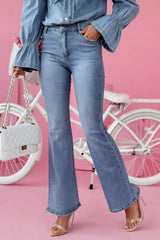 Bootcut Jeans with Pockets - Trendsi - Flyclothing LLC