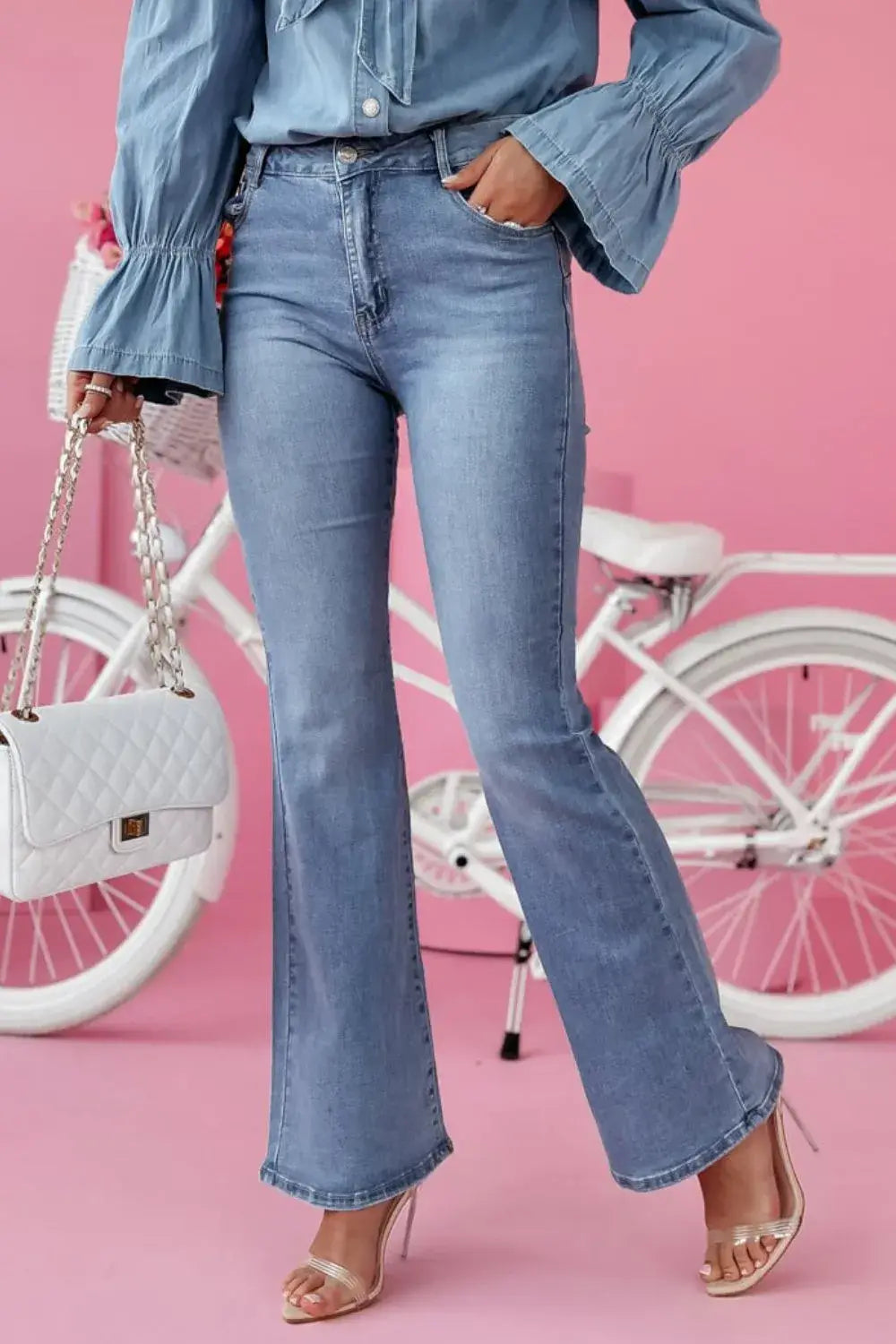 Bootcut Jeans with Pockets - Trendsi - Flyclothing LLC
