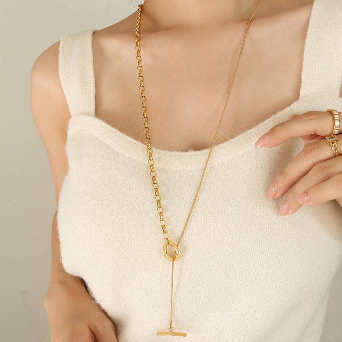 Titanium Steel Chain Necklace - Trendsi - Flyclothing LLC