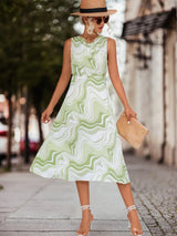 Printed Sleeveless Midi Dress - Trendsi - Flyclothing LLC