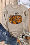 Pumpkin Round Neck Long Sleeve Sweatshirt - Trendsi - Flyclothing LLC