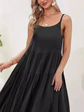 Plus Size Scoop Neck Sleeveless Midi Cami Dress - Trendsi