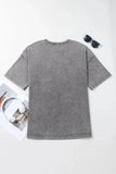 Mineral Wash Half Sleeve Vintage T Shirt - Trendsi