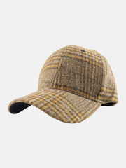 Plaid Adjustable Cotton Baseball Cap - Trendsi