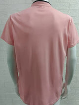 Men's Full Size Stand Collar Contrast Short Sleeve Polo Plus Size - Trendsi - Flyclothing LLC