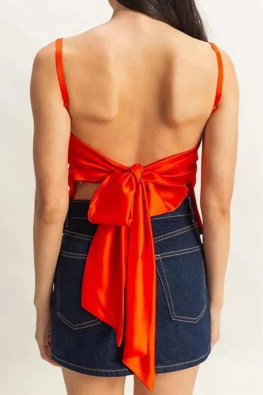 HYFVE Satin Back Tie Detail Cami - Trendsi - Flyclothing LLC