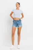 Lovervet Stepped Waist Raw Hem Denim Shorts - Trendsi - Flyclothing LLC