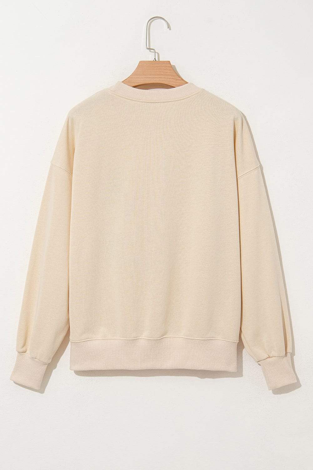 THANKS Round Neck Long Sleeve Sweatshirt - Trendsi - Flyclothing LLC