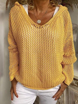 Openwork Long Sleeve Hooded Knit Cover Up - Trendsi - Flyclothing LLC