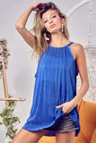 BiBi Pleating Knit Halter Neck Top - Trendsi - Flyclothing LLC