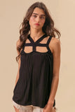 BiBi Rayon Span Jersey Cut Out with Straps Detailed - Trendsi