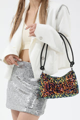 Sequin Double Strap Shoulder Bag - Trendsi