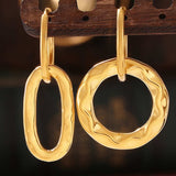 18K Gold-Plated Titanium Steel Annulus Earrings - Trendsi - Flyclothing LLC