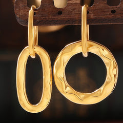 18K Gold-Plated Titanium Steel Annulus Earrings - Trendsi