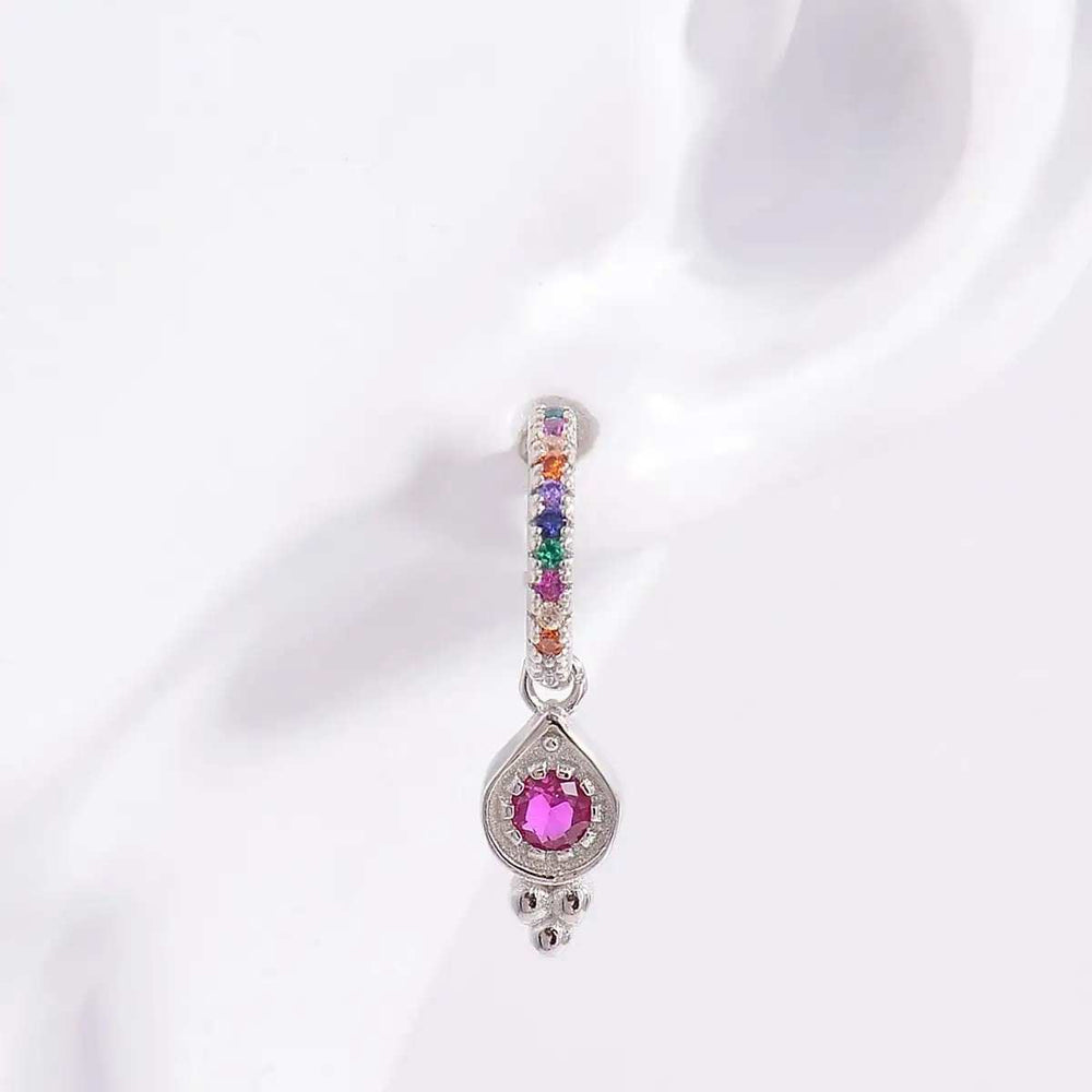 925 Sterling Silver Inlaid Zircon Earrings - Trendsi - Flyclothing LLC