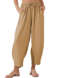Full Size Drawstring Cropped Jogger Pants Plus Size - Trendsi - Flyclothing LLC