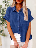 Button Up Short Sleeve Shirt - Trendsi - Flyclothing LLC