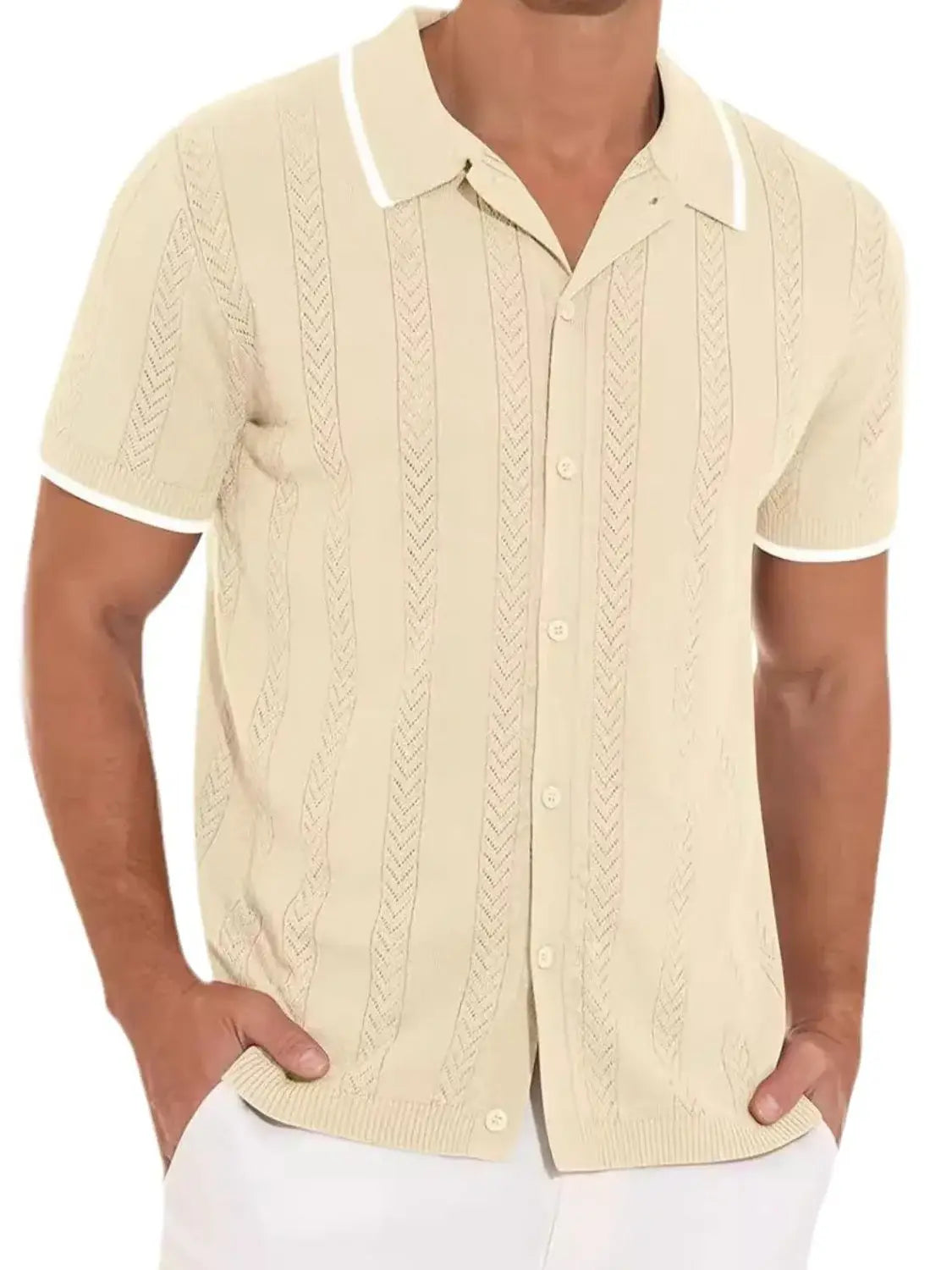 Men's Full Size Button Down Short Sleeve Shirt Plus Size - Trendsi - Flyclothing LLC