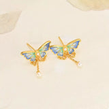 18K Gold-Plated Butterfly Earrings - Trendsi - Flyclothing LLC
