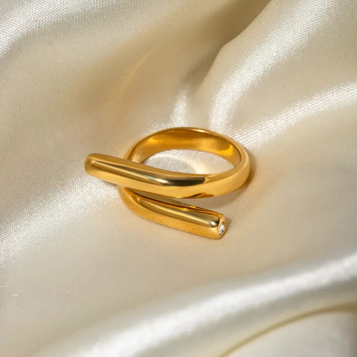 Stainless Steel Bypass Ring - Trendsi - Flyclothing LLC