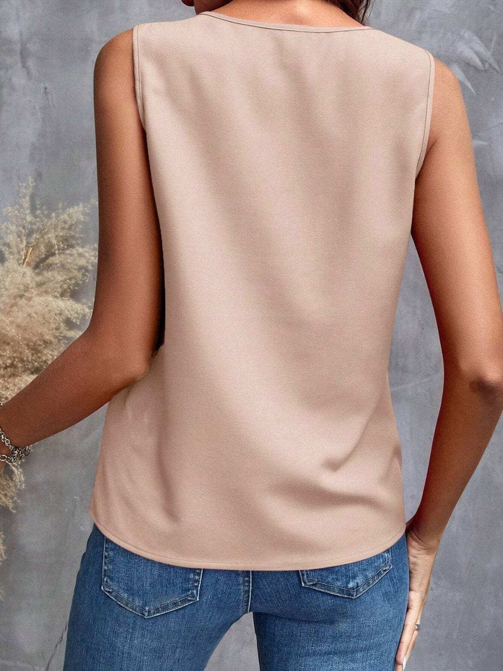 Ruffled V-Neck Tank - Trendsi - Flyclothing LLC