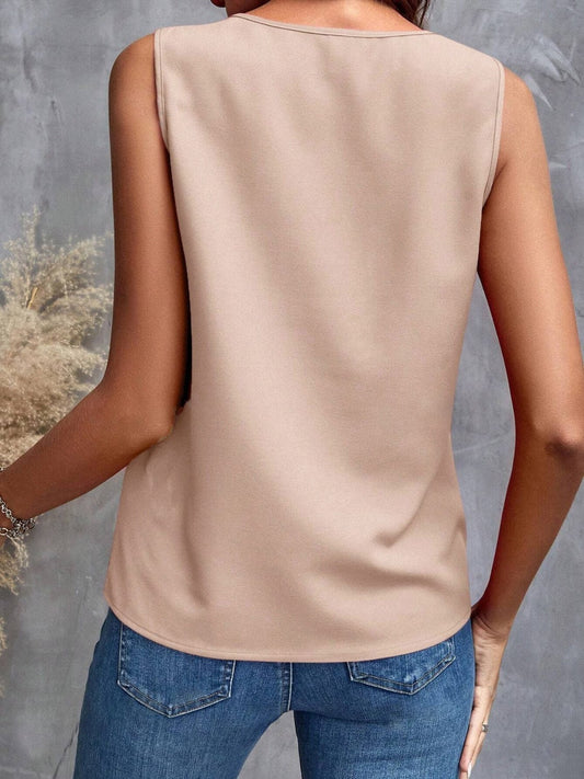 Ruffled V-Neck Tank - Trendsi