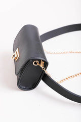 Mini Faux Leather Belt Bag – Chic with Gold Link Chain - Boho Clothing and Accessories - Flyclothing LLC