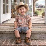 Wild Wrangler/Brown Western Bamboo Cotton Boys' Short Set - Tesa Babe - Flyclothing LLC