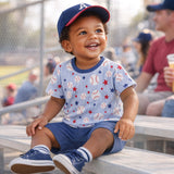 Grand Slam Baseball Bamboo Tee & Cotton Shorts Set for Boys - Tesa Babe - Flyclothing LLC