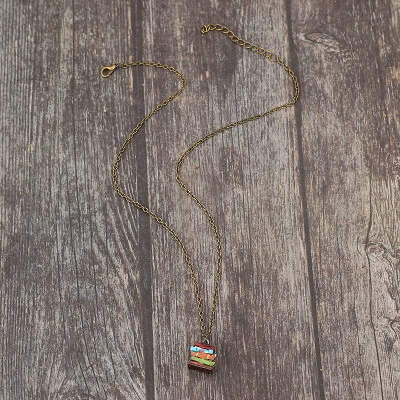 Alloy Books Pendant Necklace - Trendsi - Flyclothing LLC