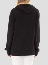 Drawstring Letter Graphic Long Sleeve Hoodie - Trendsi - Flyclothing LLC