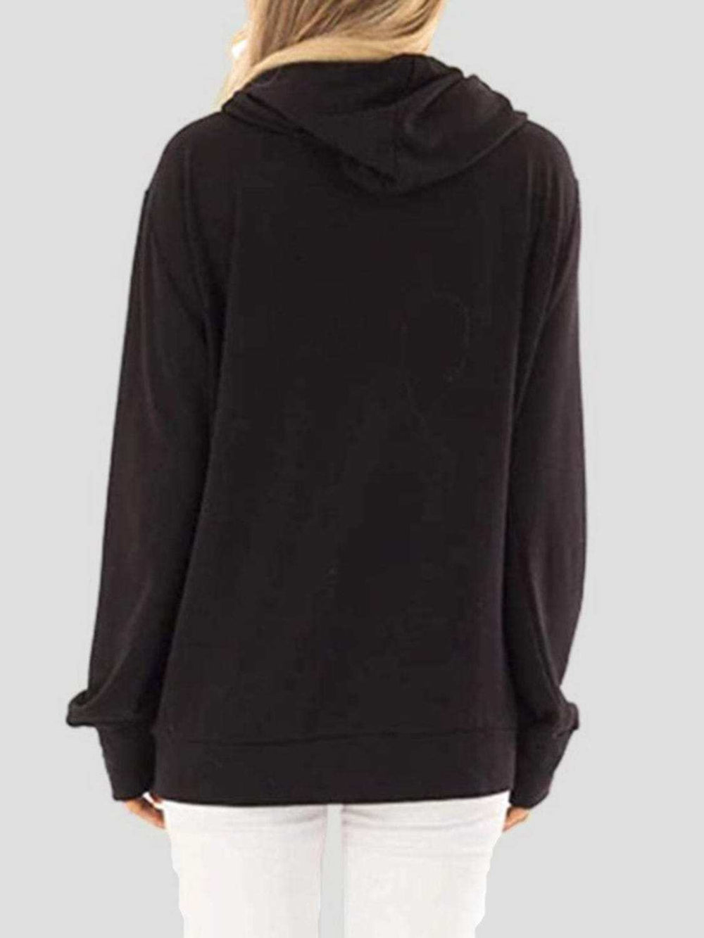 Drawstring Letter Graphic Long Sleeve Hoodie - Trendsi - Flyclothing LLC