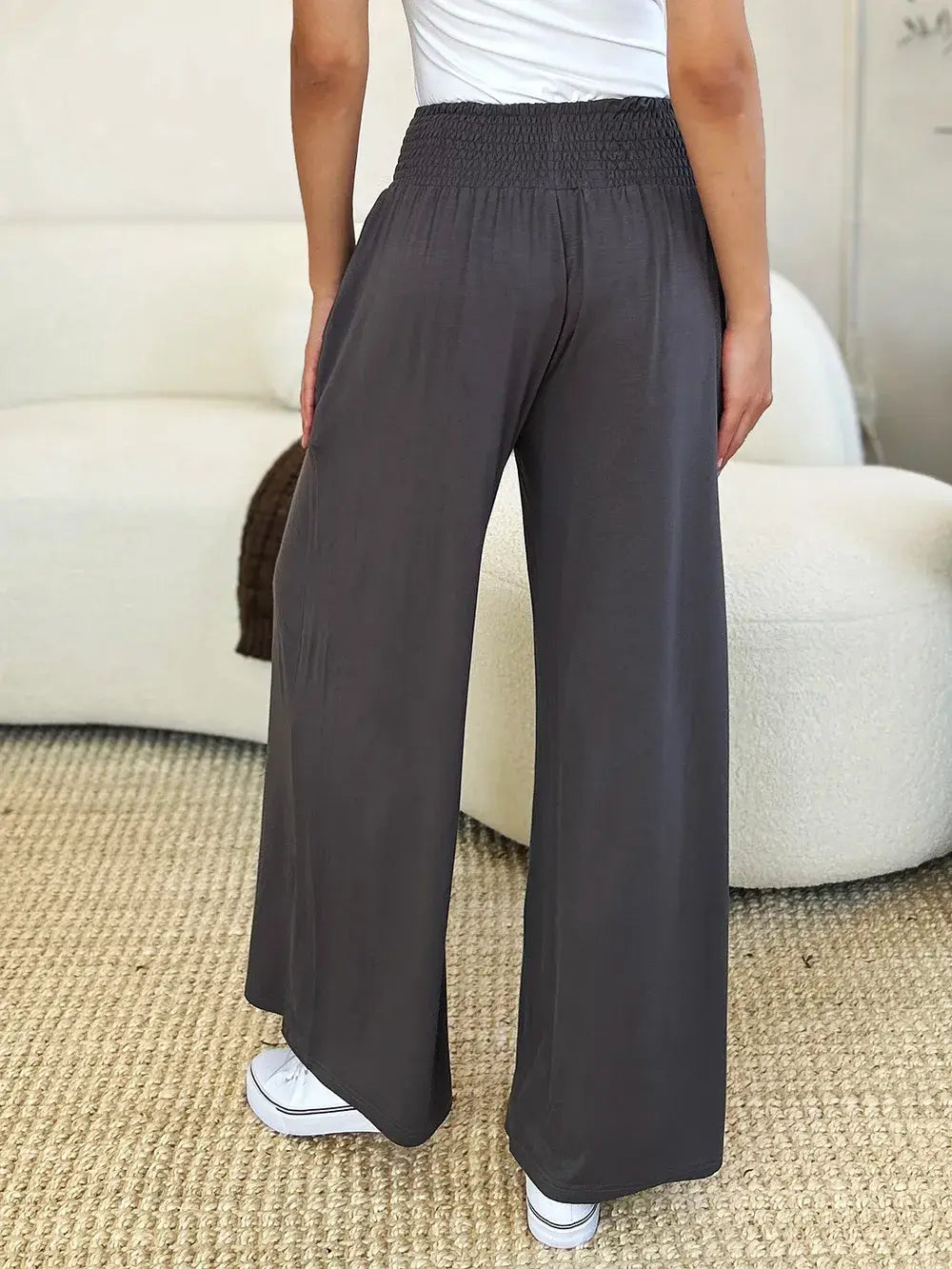 Basic Bae Full Size Smocked Wide Waistband Wide Leg Pants - ShopBasicbae - Flyclothing LLC