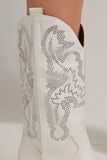 Beast Fashion Rhinestone Detail Point Toe Boots - Trendsi
