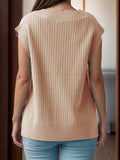 V-Neck Cap Sleeve Knit Vest - Trendsi - Flyclothing LLC