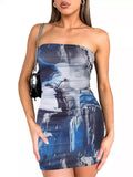 Tie-dye Bodycon Mini Dress - Trendsi - Flyclothing LLC