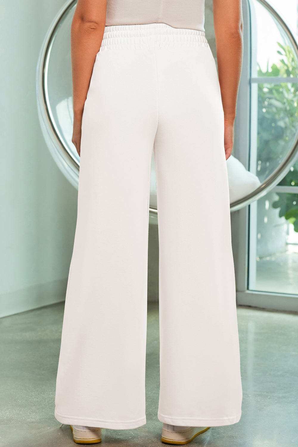Drawstring Wide Leg Pants with Pockets - Trendsi - Flyclothing LLC