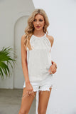 Sequin Grecian Neck Tank - Trendsi