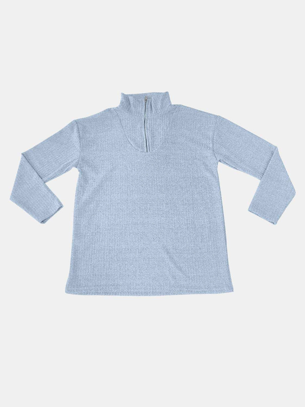 Full Size Quarter Zip Long Sleeve Top - Trendsi - Flyclothing LLC