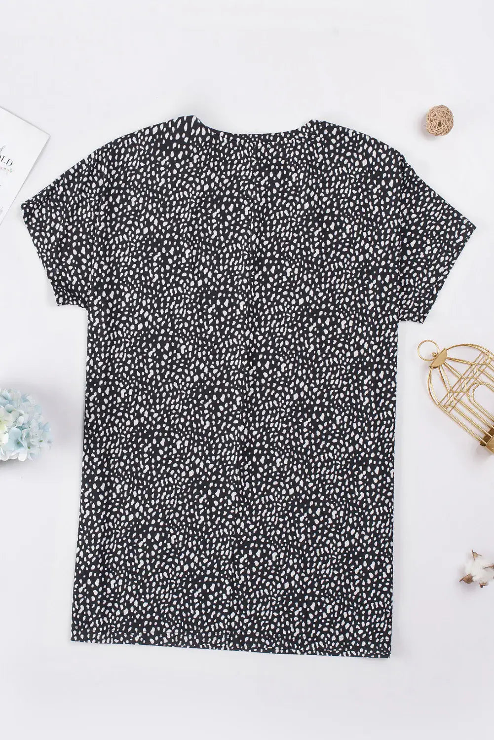 Animal Print Round Neck Tunic Tee with Pockets - Trendsi - Flyclothing LLC