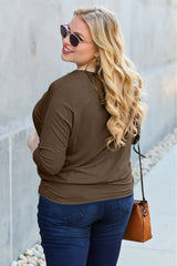 Basic Bae Full Size Round Neck Batwing Sleeve Top - ShopBasicbae - Flyclothing LLC