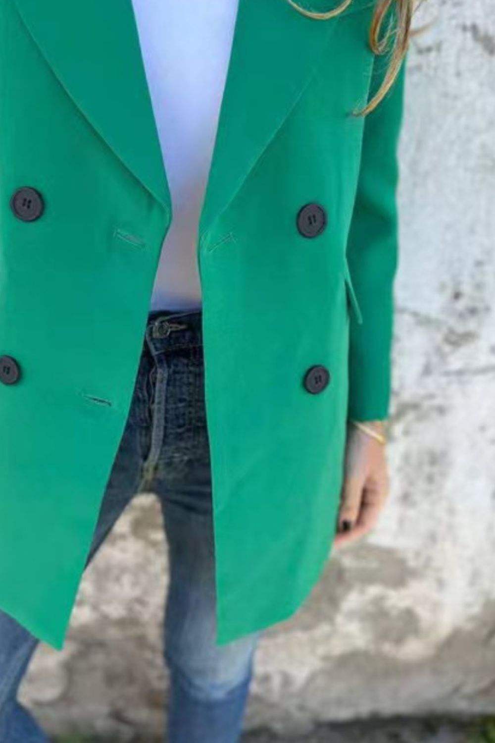 Full Size Collared Neck Long Sleeve Blazer - Trendsi - Flyclothing LLC