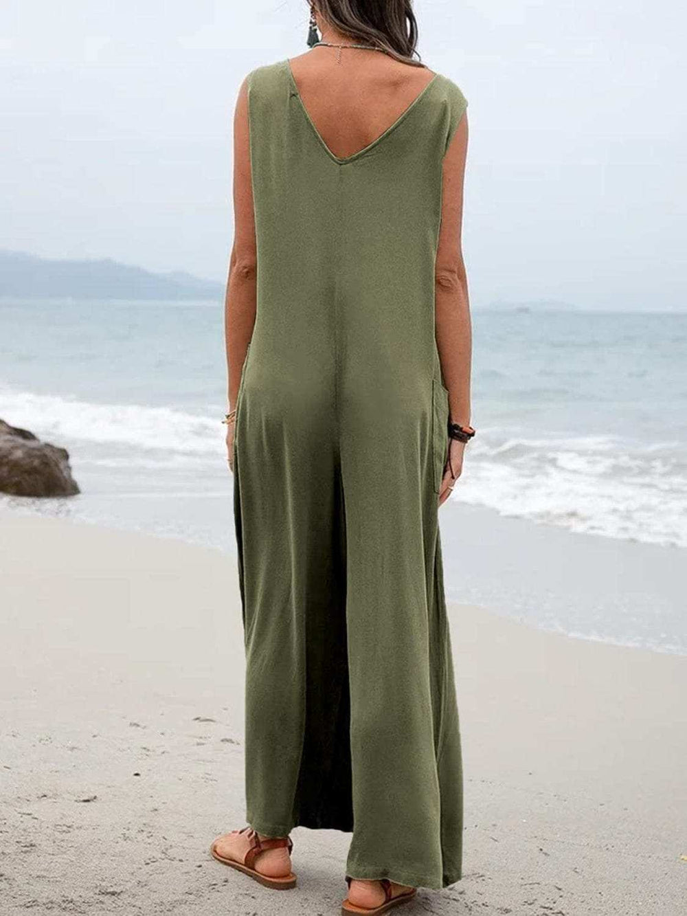 Full Size Wide Strap Jumpsuit with Pockets - Trendsi - Flyclothing LLC