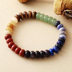 Contrast Natural Stone Bead Bracelet - Trendsi