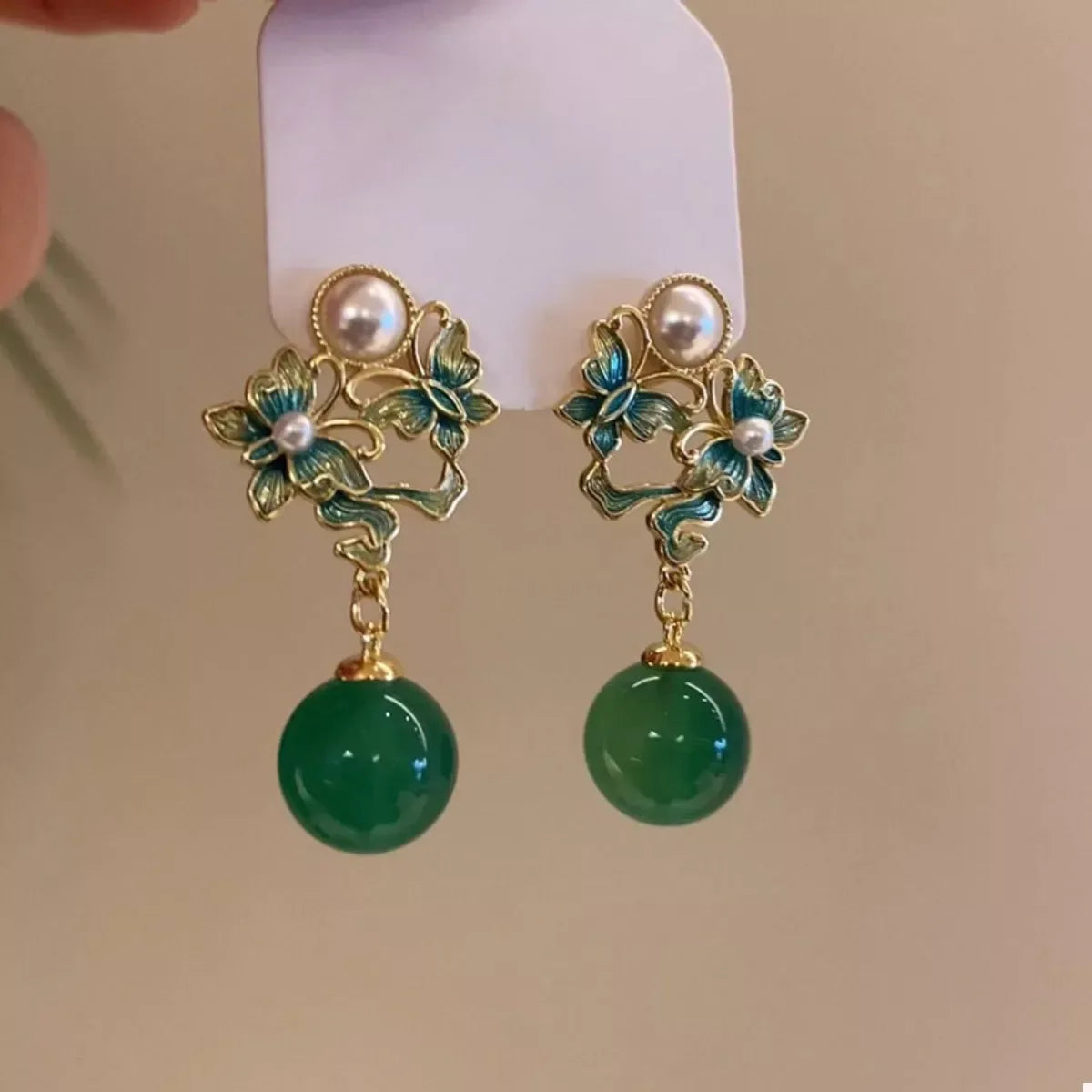 Butterfly Pearl Drop Earrings - Trendsi - Flyclothing LLC