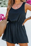 Backless Round Neck Sleeveless Romper - Trendsi - Flyclothing LLC